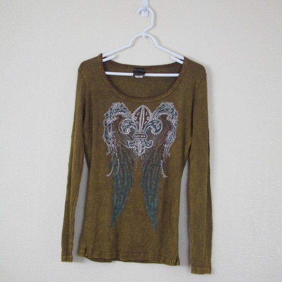 Western Embellished Angel Wing Top, XL - Picture 9 of 16